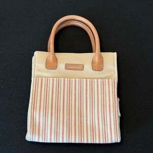 Longaberger Homestead Collection Imperial Striped Small Hand Bag Tote Purse
